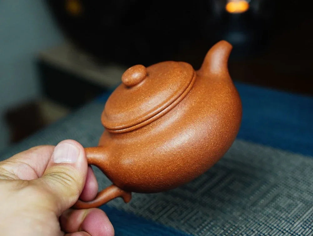Full Handmade Yixing Zisha Teapot [Fanggu Pot] (Jiang Po Ni - 180ml) - YIQIN TEA HOUSE | yiqinteahouse.com | <200ml, full handmade zisha teapot, plain smooth, teapot, teaware