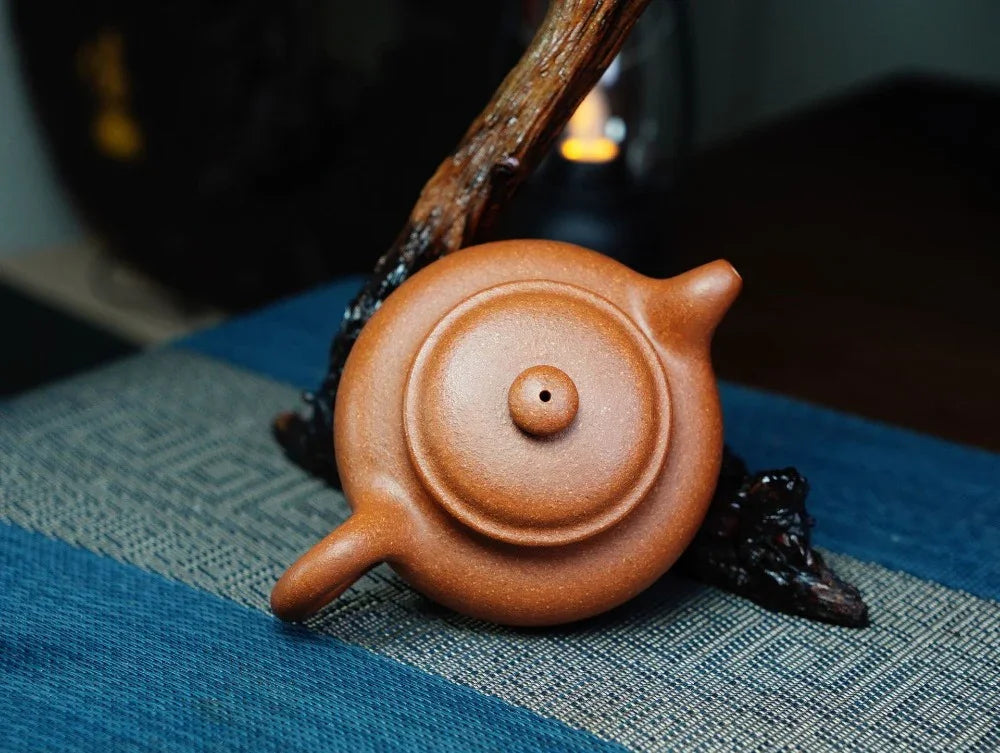 Full Handmade Yixing Zisha Teapot [Fanggu Pot] (Jiang Po Ni - 180ml) - YIQIN TEA HOUSE | yiqinteahouse.com | <200ml, full handmade zisha teapot, plain smooth, teapot, teaware