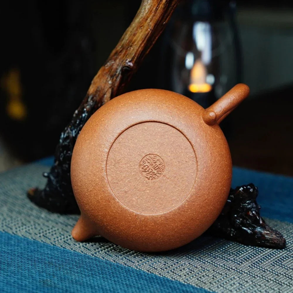 Full Handmade Yixing Zisha Teapot [Fanggu Pot] (Jiang Po Ni - 180ml) - YIQIN TEA HOUSE | yiqinteahouse.com | <200ml, full handmade zisha teapot, plain smooth, teapot, teaware