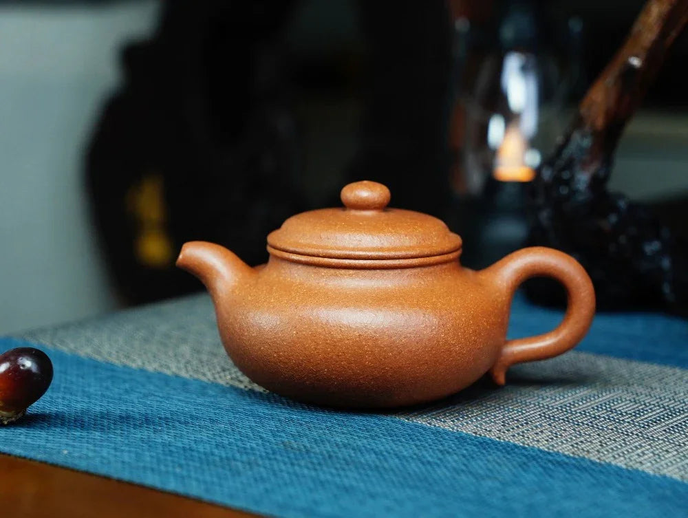 Full Handmade Yixing Zisha Teapot [Fanggu Pot] (Jiang Po Ni - 180ml) - YIQIN TEA HOUSE | yiqinteahouse.com | <200ml, full handmade zisha teapot, plain smooth, teapot, teaware