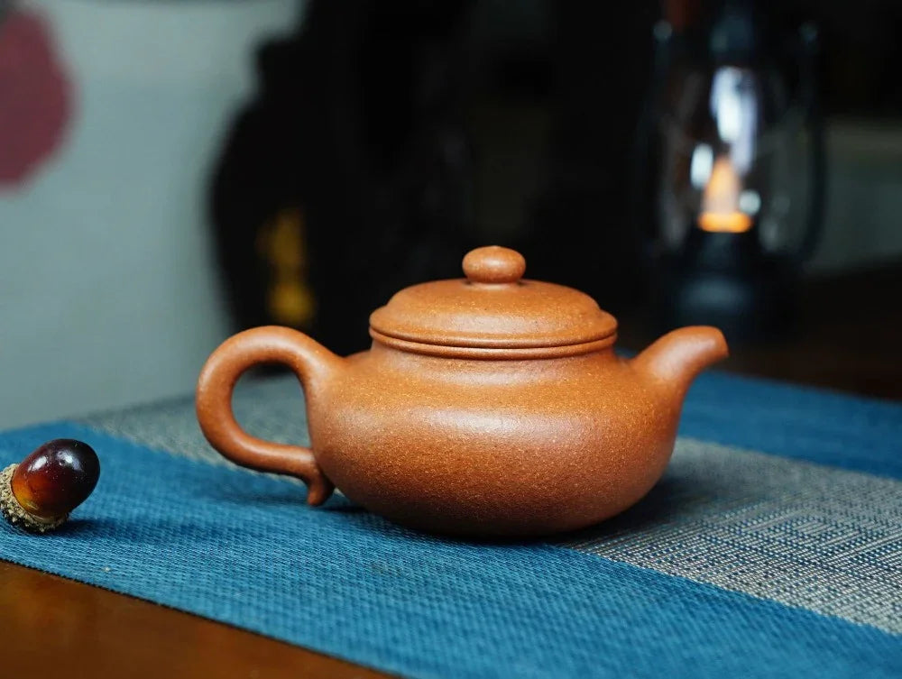 Full Handmade Yixing Zisha Teapot [Fanggu Pot] (Jiang Po Ni - 180ml) - YIQIN TEA HOUSE | yiqinteahouse.com | <200ml, full handmade zisha teapot, plain smooth, teapot, teaware