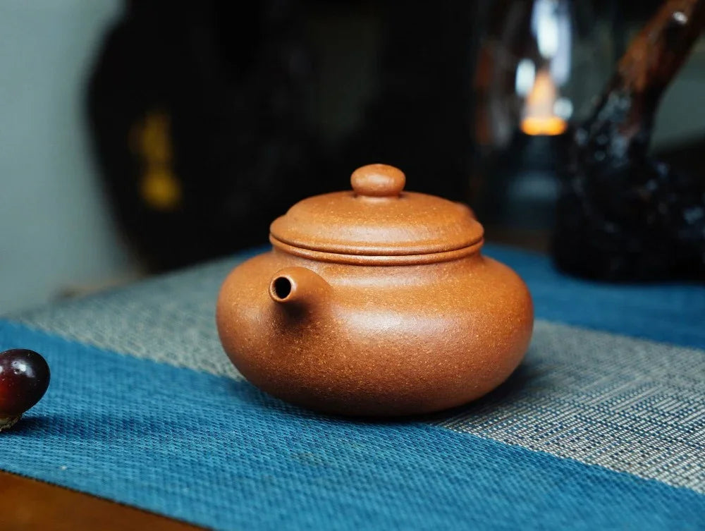 Full Handmade Yixing Zisha Teapot [Fanggu Pot] (Jiang Po Ni - 180ml) - YIQIN TEA HOUSE | yiqinteahouse.com | <200ml, full handmade zisha teapot, plain smooth, teapot, teaware