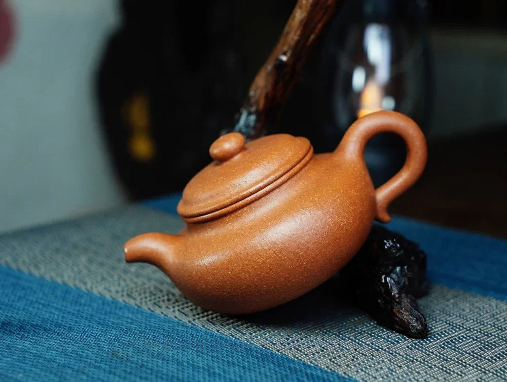 Full Handmade Yixing Zisha Teapot [Fanggu Pot] (Jiang Po Ni - 180ml) - YIQIN TEA HOUSE | yiqinteahouse.com | <200ml, full handmade zisha teapot, plain smooth, teapot, teaware