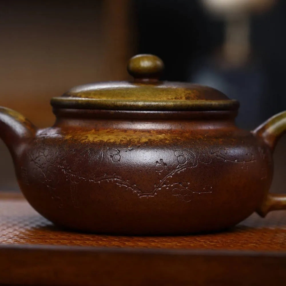 Full Handmade Yixing Zisha Teapot [Fanggu Pot] (Qing Duan Ni Firewood Fired - 230ml) - YIQIN TEA HOUSE | yiqinteahouse.com | 200-300ml, full handmade zisha teapot, new arrival, teapot, teaware