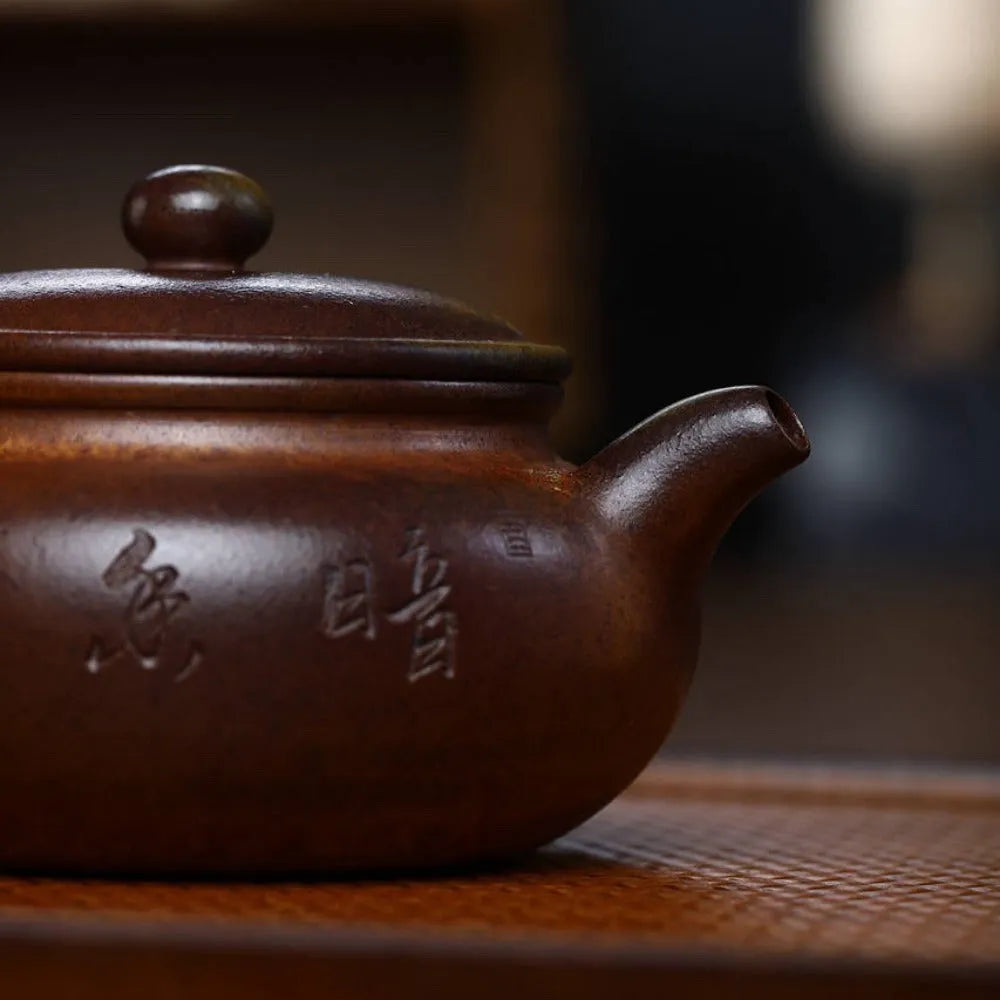 Full Handmade Yixing Zisha Teapot [Fanggu Pot] (Qing Duan Ni Firewood Fired - 230ml) - YIQIN TEA HOUSE | yiqinteahouse.com | 200-300ml, full handmade zisha teapot, new arrival, teapot, teaware