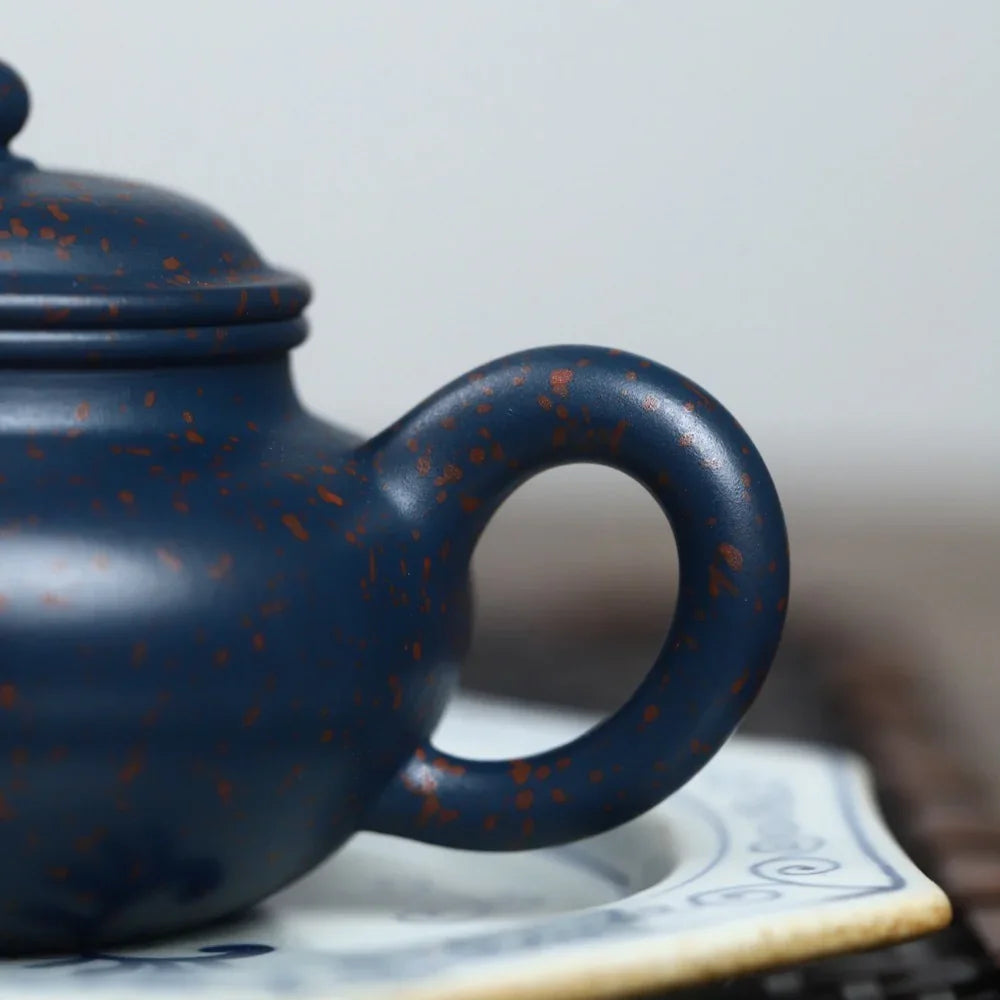 Teko Zisha Yixing Buatan Tangan Sepenuhnya [Fanggu Pot] (Tian Cui Sha - 190ml)