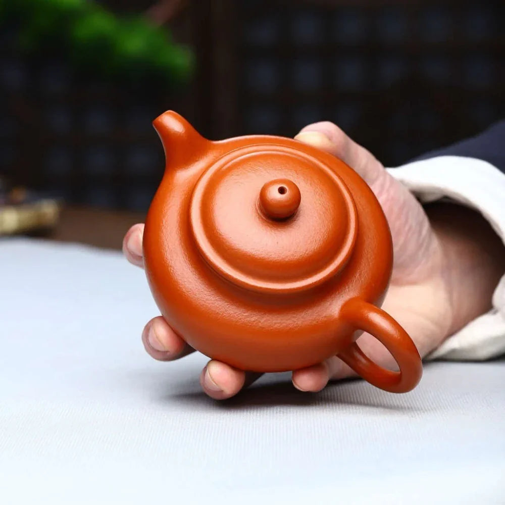 Teko Zisha Yixing Buatan Tangan Sepenuhnya [Fanggu Pot] (Zhao Zhuang Zhu Ni - 160ml)