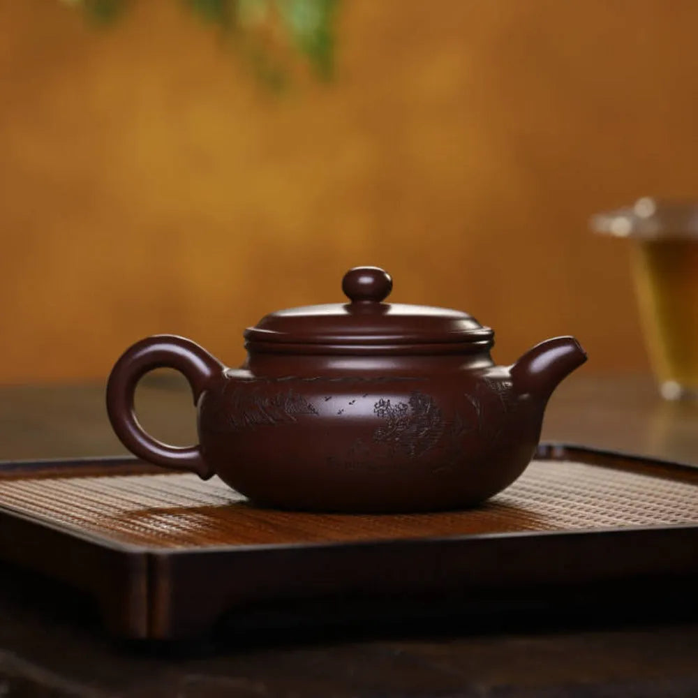 Full Handmade Yixing Zisha Teapot [Fanggu Pot] (Zi Ni - 190ml) - YIQIN TEA HOUSE | yiqinteahouse.com | <200ml, full handmade zisha teapot, new arrival, teapot, teaware