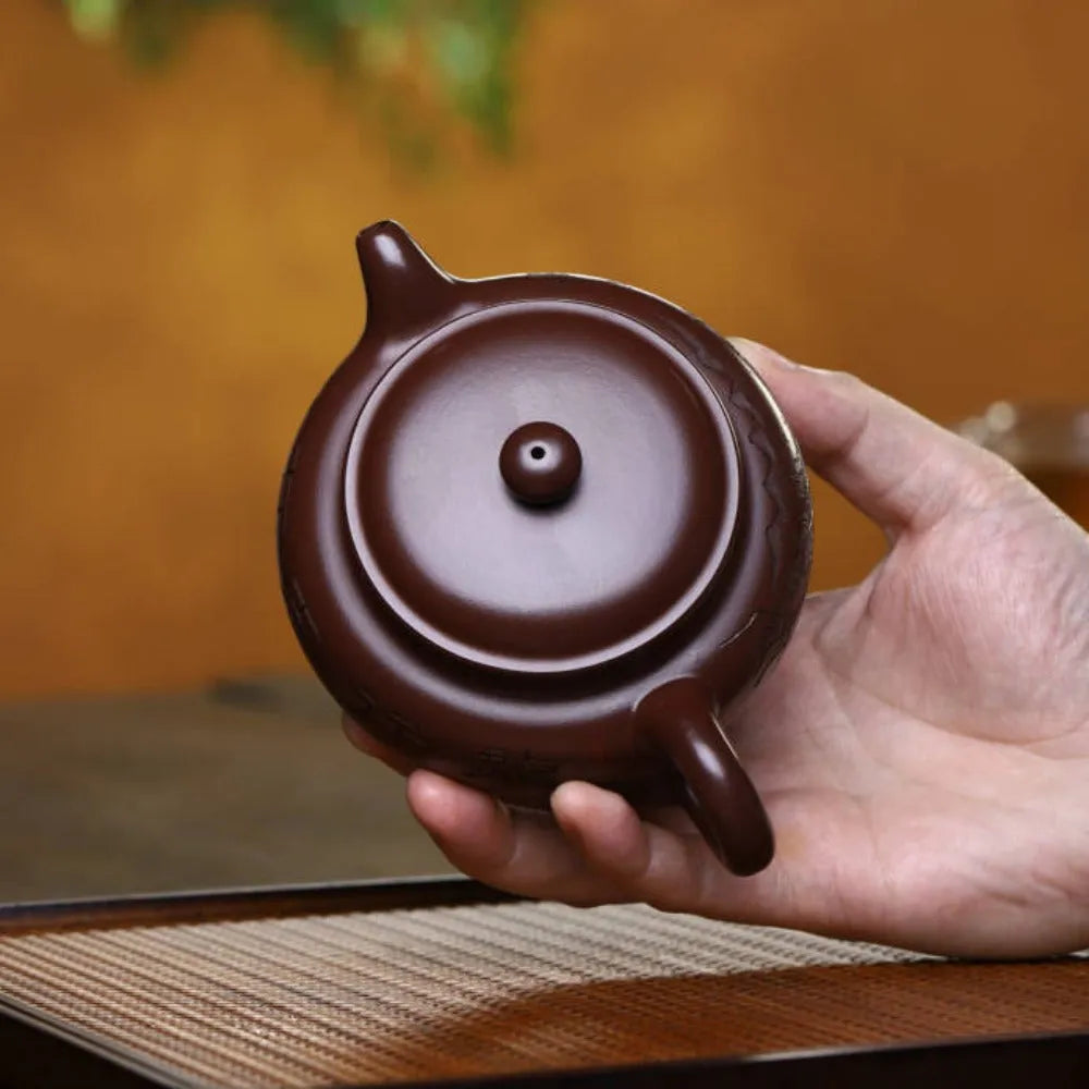 Full Handmade Yixing Zisha Teapot [Fanggu Pot] (Zi Ni - 190ml) - YIQIN TEA HOUSE | yiqinteahouse.com | <200ml, full handmade zisha teapot, new arrival, teapot, teaware