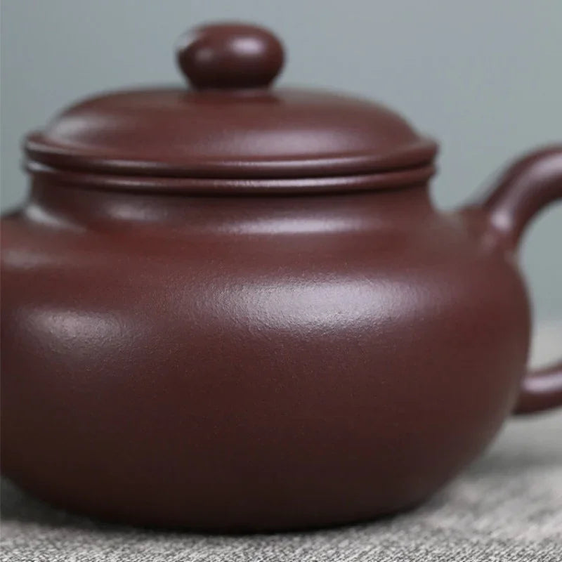 Teko Zisha Yixing Buatan Tangan Sepenuhnya [Fanggu Pot] (Zi Ni - 270ml)