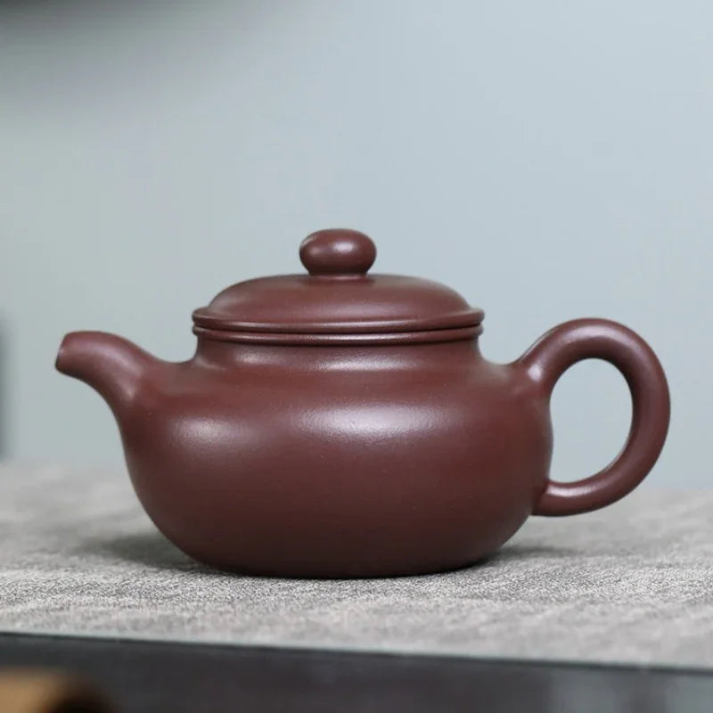 Teko Zisha Yixing Buatan Tangan Sepenuhnya [Fanggu Pot] (Zi Ni - 270ml)