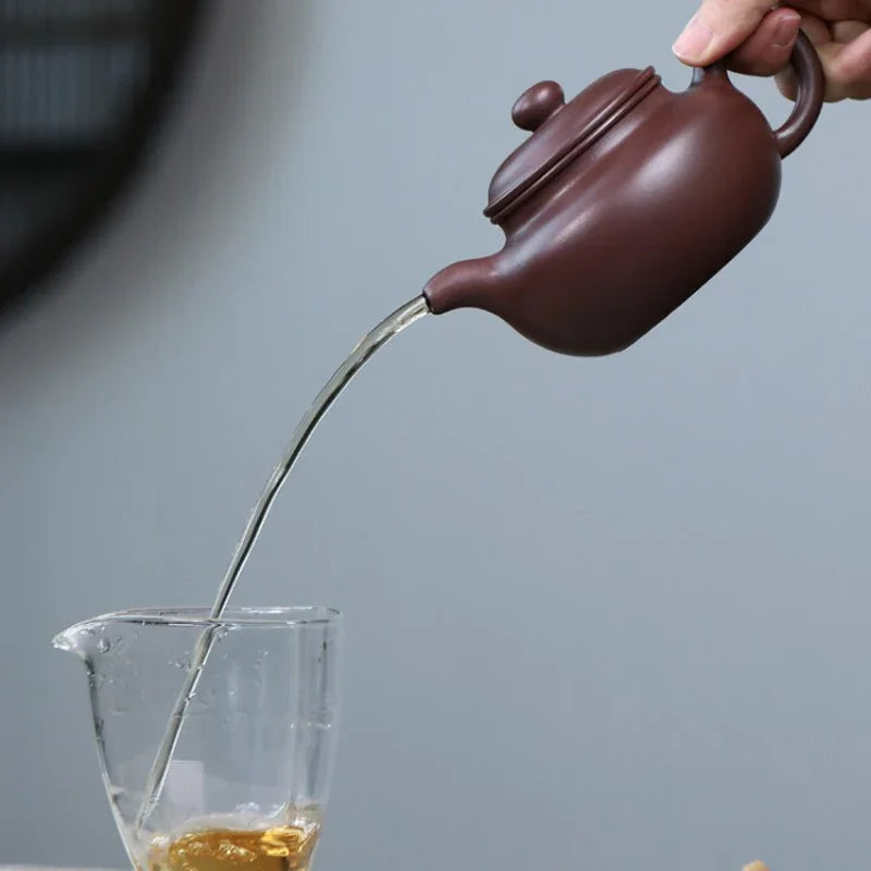 Teko Zisha Yixing Buatan Tangan Sepenuhnya [Fanggu Pot] (Zi Ni - 270ml)