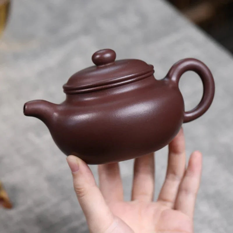 Teko Zisha Yixing Buatan Tangan Sepenuhnya [Fanggu Pot] (Zi Ni - 270ml)