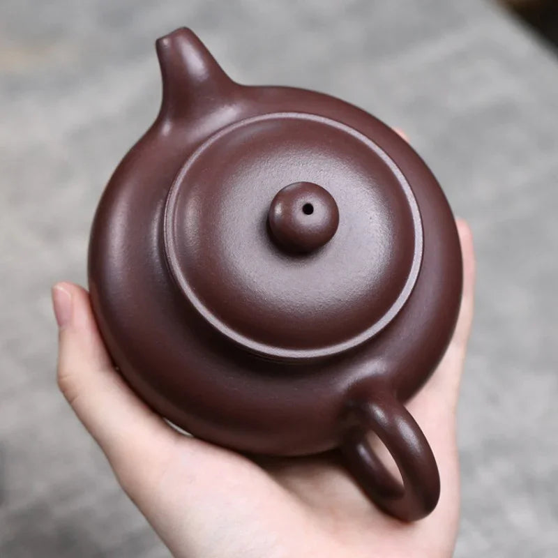 Teko Zisha Yixing Buatan Tangan Sepenuhnya [Fanggu Pot] (Zi Ni - 270ml)