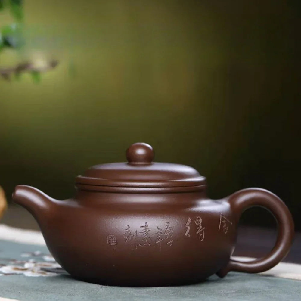 Teko Zisha Yixing Buatan Tangan Sepenuhnya [Fanggu Pot] (Zi Ni - 310ml)