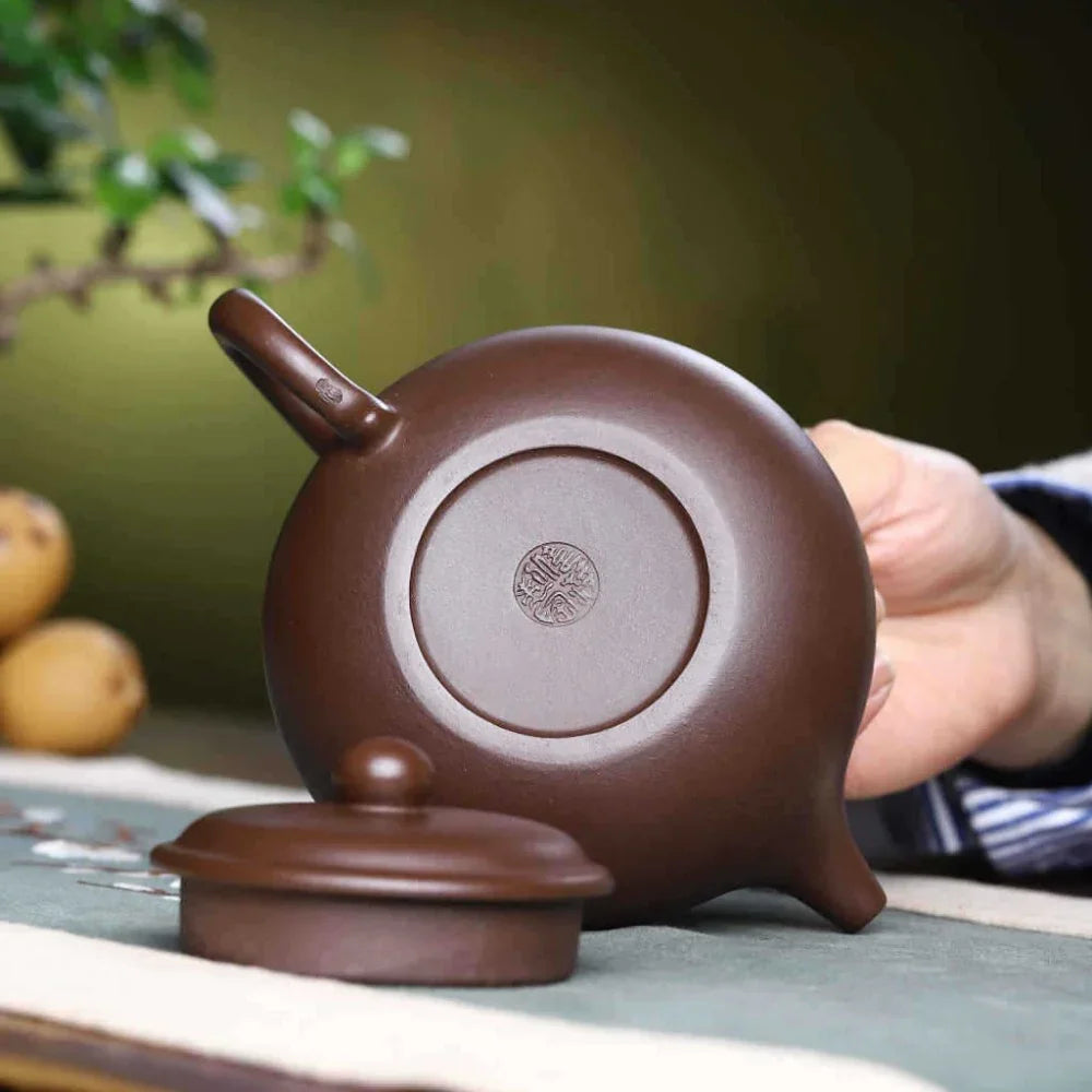 Teko Zisha Yixing Buatan Tangan Sepenuhnya [Fanggu Pot] (Zi Ni - 310ml)