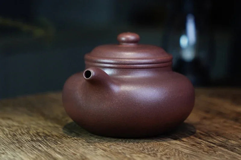 Teko Zisha Yixing Buatan Tangan Sepenuhnya [Fanggu Pot] (Zi Ni - 360ml)