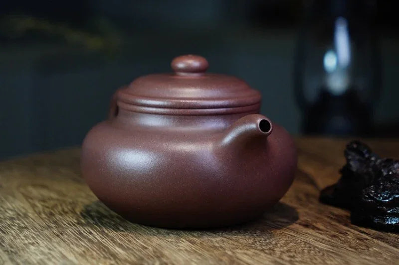 Teko Zisha Yixing Buatan Tangan Sepenuhnya [Fanggu Pot] (Zi Ni - 360ml)