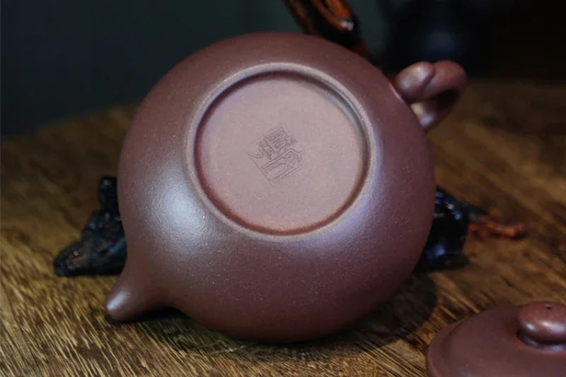 Teko Zisha Yixing Buatan Tangan Sepenuhnya [Fanggu Pot] (Zi Ni - 360ml)