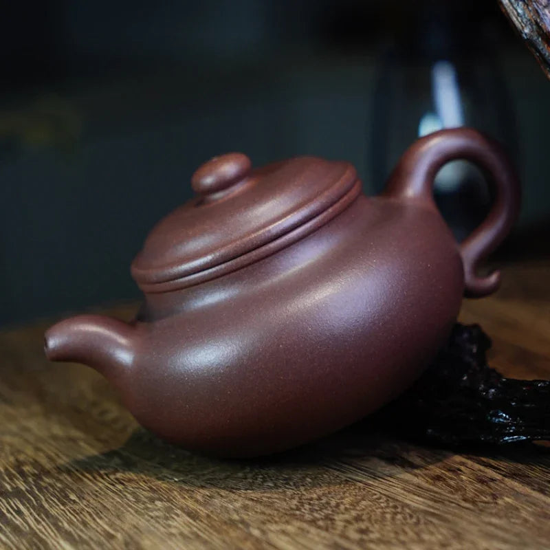 Teko Zisha Yixing Buatan Tangan Sepenuhnya [Fanggu Pot] (Zi Ni - 360ml)