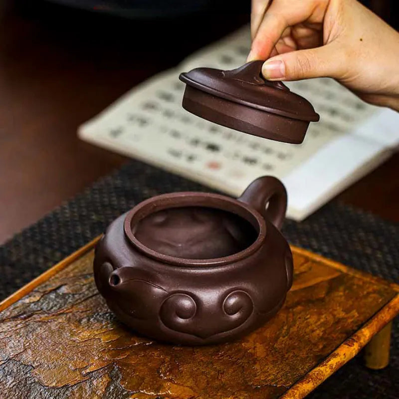 Full Handmade Yixing Zisha Teapot [Fanggu Ruyi] (Lao Zi Ni - 500ml) - YIQIN TEA HOUSE | yiqinteahouse.com | >300ml, full handmade zisha teapot, new arrival, teapot, teaware