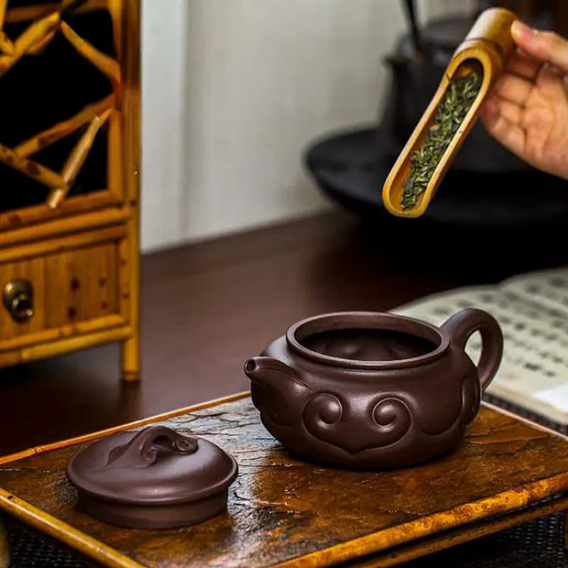 Full Handmade Yixing Zisha Teapot [Fanggu Ruyi] (Lao Zi Ni - 500ml) - YIQIN TEA HOUSE | yiqinteahouse.com | >300ml, full handmade zisha teapot, new arrival, teapot, teaware