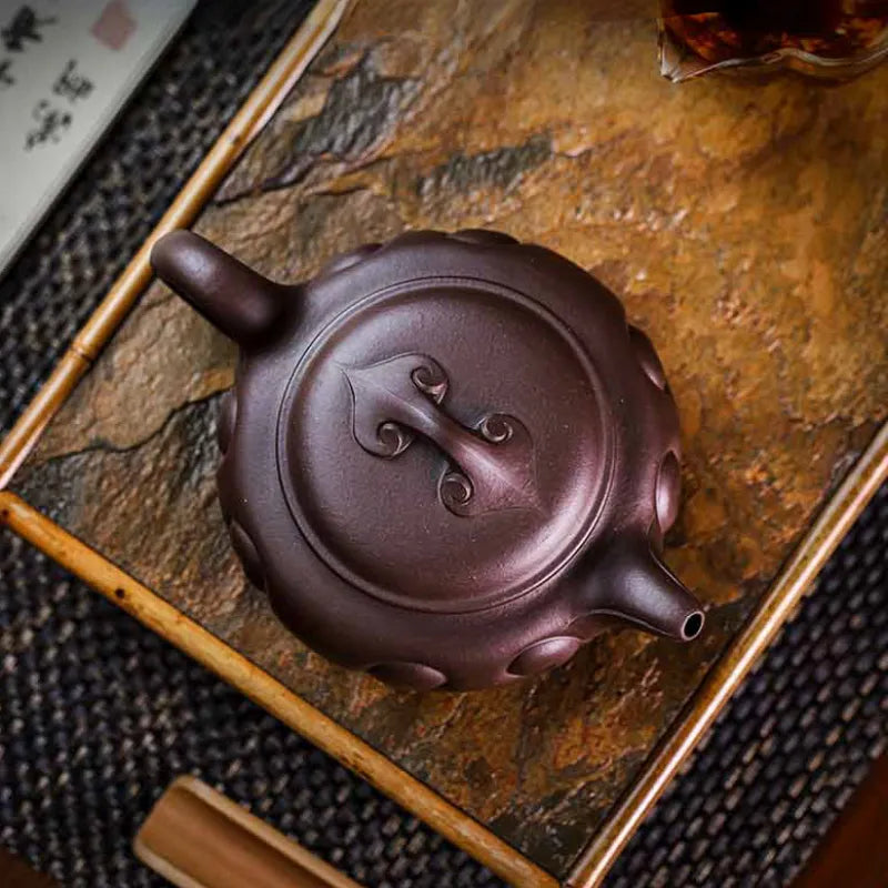 Full Handmade Yixing Zisha Teapot [Fanggu Ruyi] (Lao Zi Ni - 500ml) - YIQIN TEA HOUSE | yiqinteahouse.com | >300ml, full handmade zisha teapot, new arrival, teapot, teaware