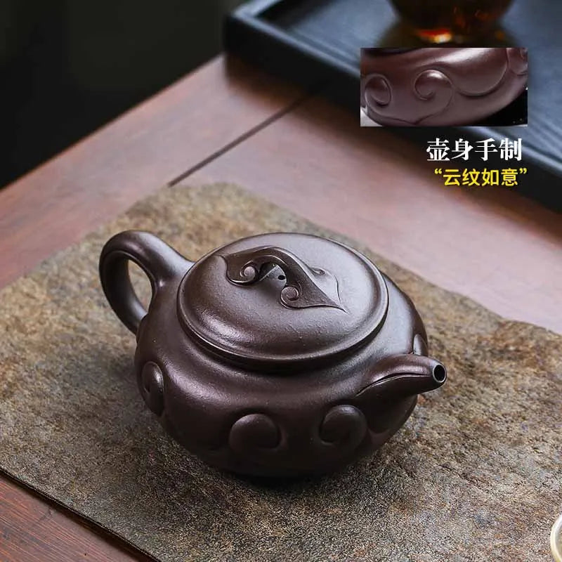 Full Handmade Yixing Zisha Teapot [Fanggu Ruyi] (Lao Zi Ni - 500ml) - YIQIN TEA HOUSE | yiqinteahouse.com | >300ml, full handmade zisha teapot, new arrival, teapot, teaware