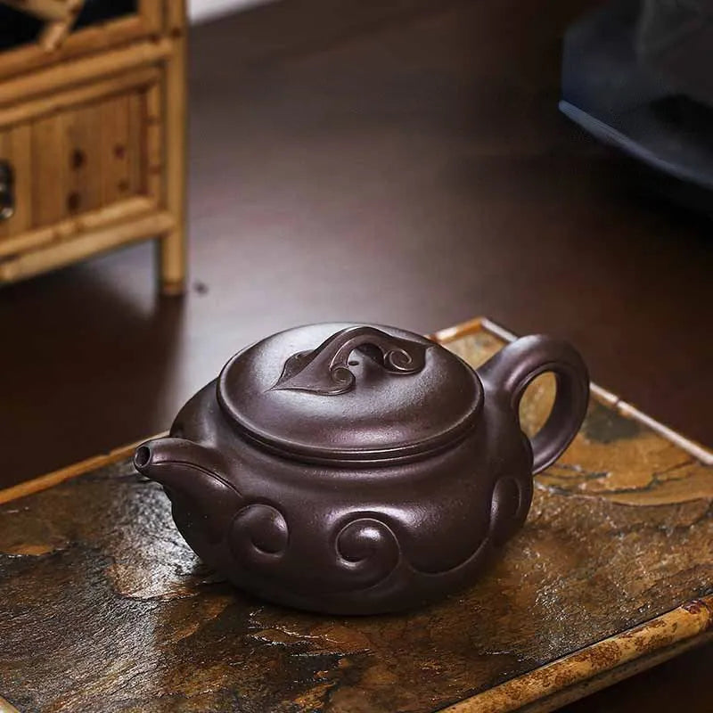 Full Handmade Yixing Zisha Teapot [Fanggu Ruyi] (Lao Zi Ni - 500ml) - YIQIN TEA HOUSE | yiqinteahouse.com | >300ml, full handmade zisha teapot, new arrival, teapot, teaware