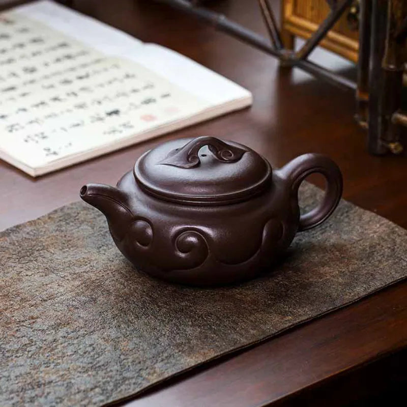 Full Handmade Yixing Zisha Teapot [Fanggu Ruyi] (Lao Zi Ni - 500ml) - YIQIN TEA HOUSE | yiqinteahouse.com | >300ml, full handmade zisha teapot, new arrival, teapot, teaware