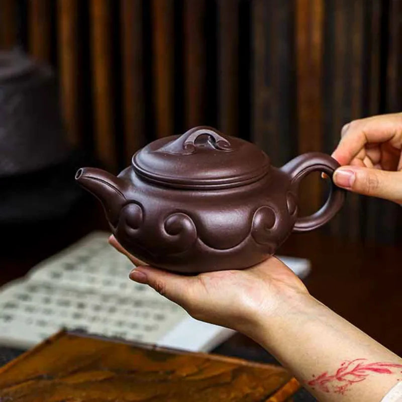 Full Handmade Yixing Zisha Teapot [Fanggu Ruyi] (Lao Zi Ni - 500ml) - YIQIN TEA HOUSE | yiqinteahouse.com | >300ml, full handmade zisha teapot, new arrival, teapot, teaware