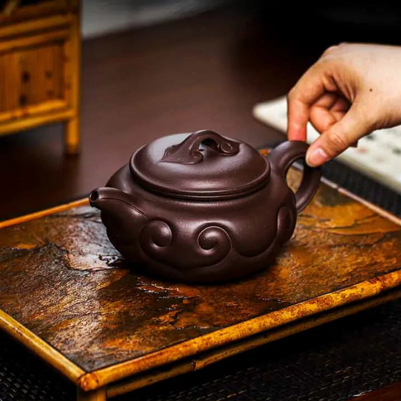 Full Handmade Yixing Zisha Teapot [Fanggu Ruyi] (Lao Zi Ni - 500ml) - YIQIN TEA HOUSE | yiqinteahouse.com | >300ml, full handmade zisha teapot, new arrival, teapot, teaware