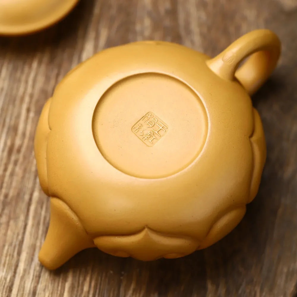 Full Handmade Yixing Zisha Teapot [Fanggu Ruyi Pot] (Huangjin Duan Ni - 150ml) - YIQIN TEA HOUSE | yiqinteahouse.com | <200ml, full handmade zisha teapot, new arrival, teapot, teaware