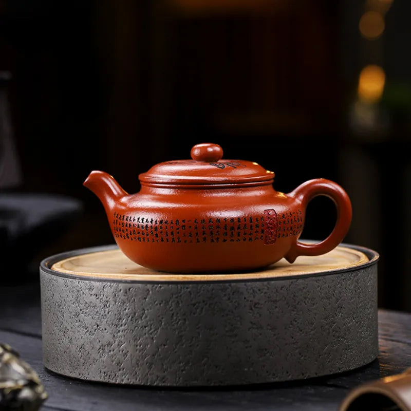 Full Handmade Yixing Zisha Teapot [Fanggu Xinjing] (Zhao Zhuang Zhu Ni - 280ml) - YIQIN TEA HOUSE | yiqinteahouse.com | 200-300ml, full handmade zisha teapot, new arrival, teapot, teaware