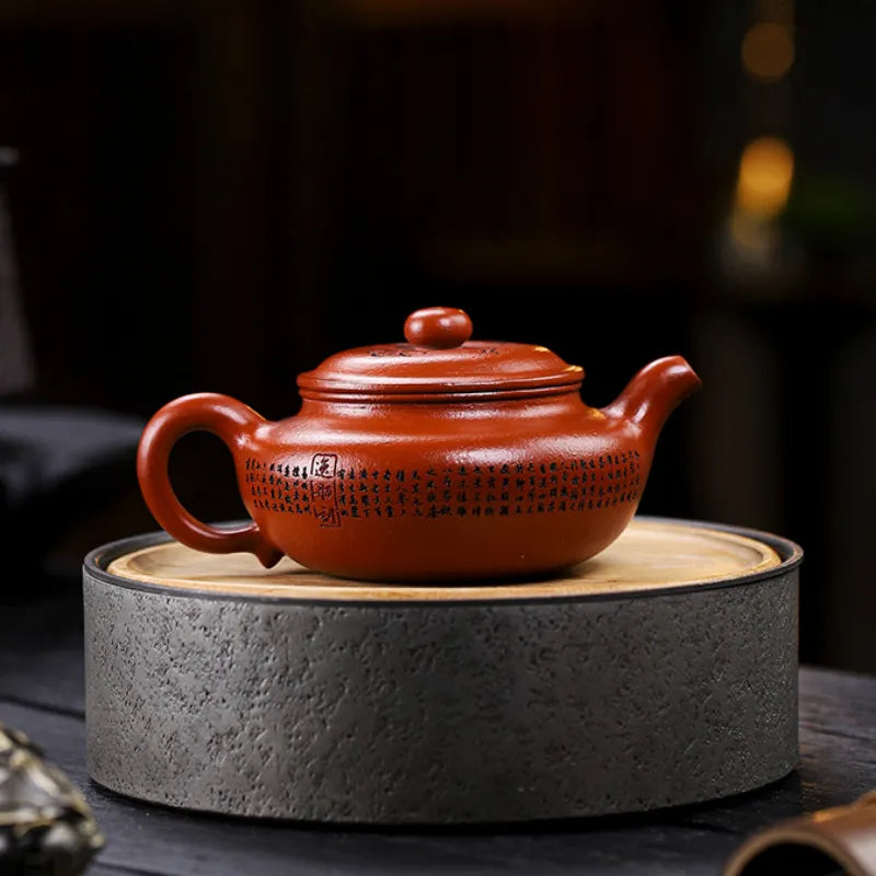 Full Handmade Yixing Zisha Teapot [Fanggu Xinjing] (Zhao Zhuang Zhu Ni - 280ml) - YIQIN TEA HOUSE | yiqinteahouse.com | 200-300ml, full handmade zisha teapot, new arrival, teapot, teaware