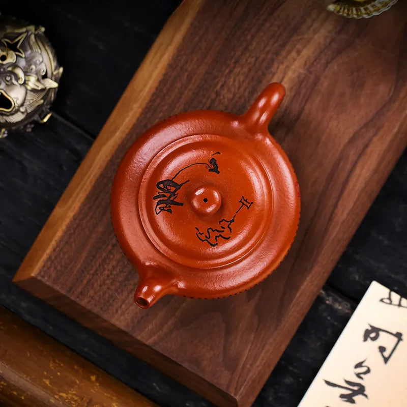 Full Handmade Yixing Zisha Teapot [Fanggu Xinjing] (Zhao Zhuang Zhu Ni - 280ml) - YIQIN TEA HOUSE | yiqinteahouse.com | 200-300ml, full handmade zisha teapot, new arrival, teapot, teaware