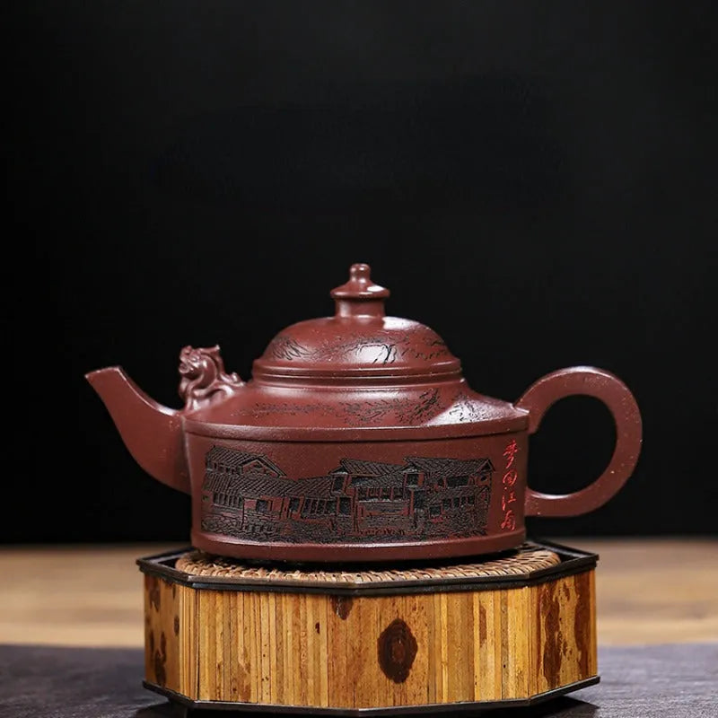 Full Handmade Yixing Zisha Teapot [Feng Wu Jiu Tian] (Lao Zi Ni - 410ml) - YIQIN TEA HOUSE | yiqinteahouse.com | >300ml, full handmade zisha teapot, new arrival, teapot, teaware