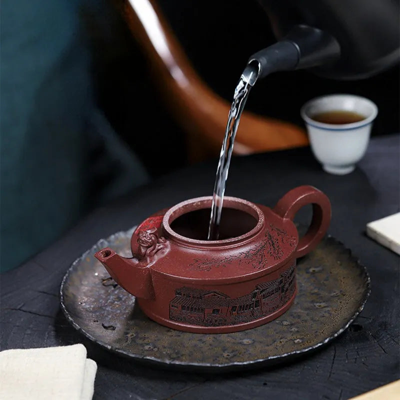 Full Handmade Yixing Zisha Teapot [Feng Wu Jiu Tian] (Lao Zi Ni - 410ml) - YIQIN TEA HOUSE | yiqinteahouse.com | >300ml, full handmade zisha teapot, new arrival, teapot, teaware