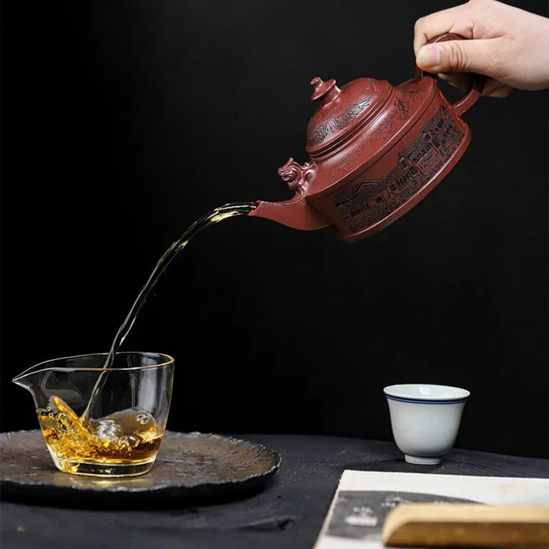 Full Handmade Yixing Zisha Teapot [Feng Wu Jiu Tian] (Lao Zi Ni - 410ml) - YIQIN TEA HOUSE | yiqinteahouse.com | >300ml, full handmade zisha teapot, new arrival, teapot, teaware