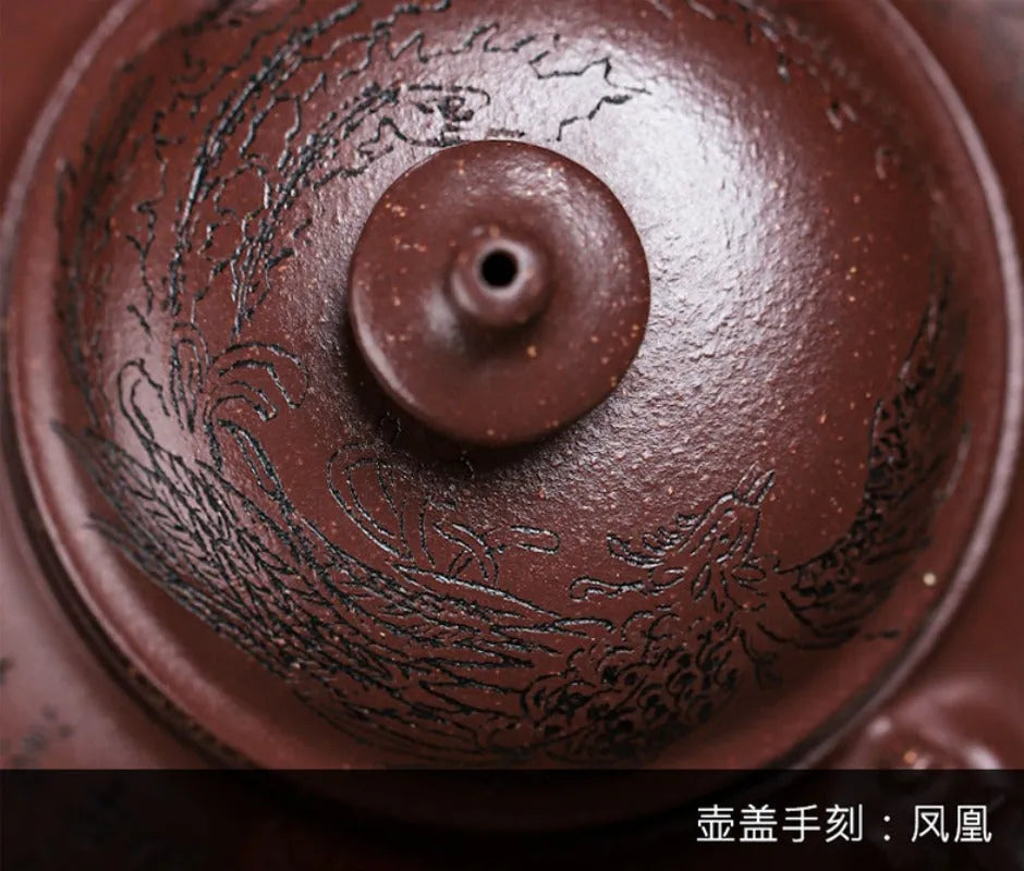 Full Handmade Yixing Zisha Teapot [Feng Wu Jiu Tian] (Lao Zi Ni - 410ml) - YIQIN TEA HOUSE | yiqinteahouse.com | >300ml, full handmade zisha teapot, new arrival, teapot, teaware