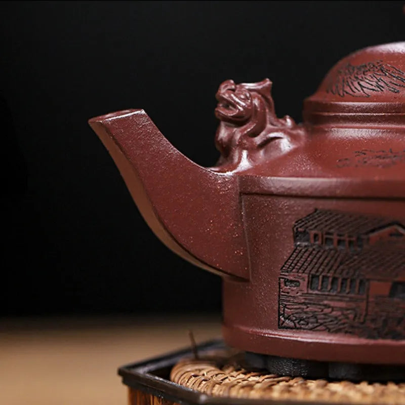 Full Handmade Yixing Zisha Teapot [Feng Wu Jiu Tian] (Lao Zi Ni - 410ml) - YIQIN TEA HOUSE | yiqinteahouse.com | >300ml, full handmade zisha teapot, new arrival, teapot, teaware