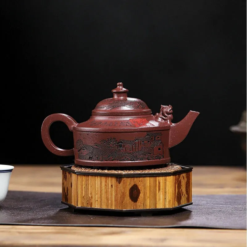 Full Handmade Yixing Zisha Teapot [Feng Wu Jiu Tian] (Lao Zi Ni - 410ml) - YIQIN TEA HOUSE | yiqinteahouse.com | >300ml, full handmade zisha teapot, new arrival, teapot, teaware