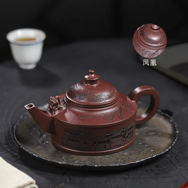 Full Handmade Yixing Zisha Teapot [Feng Wu Jiu Tian] (Lao Zi Ni - 410ml) - YIQIN TEA HOUSE | yiqinteahouse.com | >300ml, full handmade zisha teapot, new arrival, teapot, teaware