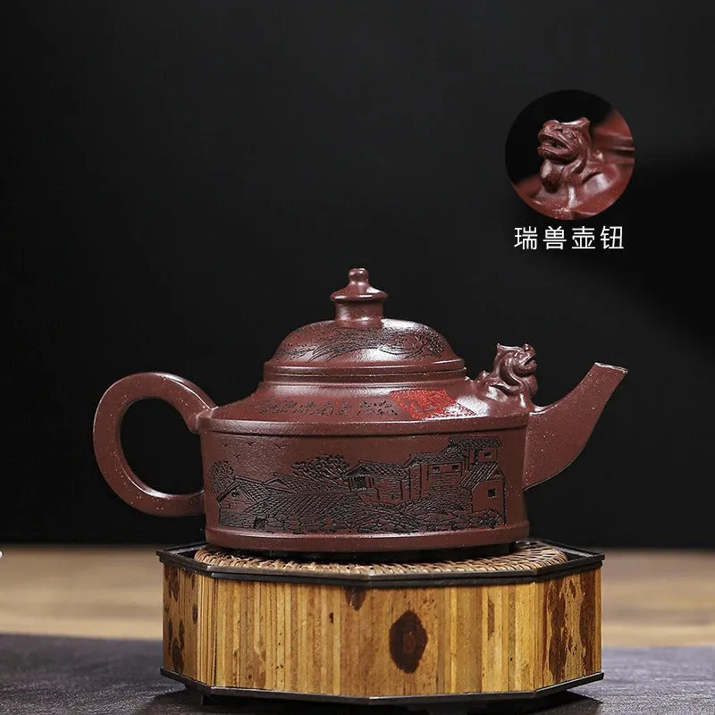 Full Handmade Yixing Zisha Teapot [Feng Wu Jiu Tian] (Lao Zi Ni - 410ml) - YIQIN TEA HOUSE | yiqinteahouse.com | >300ml, full handmade zisha teapot, new arrival, teapot, teaware