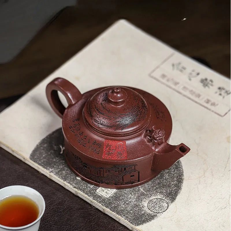 Full Handmade Yixing Zisha Teapot [Feng Wu Jiu Tian] (Lao Zi Ni - 410ml) - YIQIN TEA HOUSE | yiqinteahouse.com | >300ml, full handmade zisha teapot, new arrival, teapot, teaware