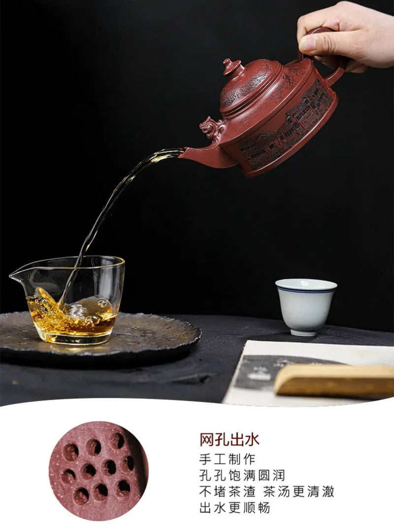 Full Handmade Yixing Zisha Teapot [Feng Wu Jiu Tian] (Lao Zi Ni - 410ml) - YIQIN TEA HOUSE | yiqinteahouse.com | >300ml, full handmade zisha teapot, new arrival, teapot, teaware