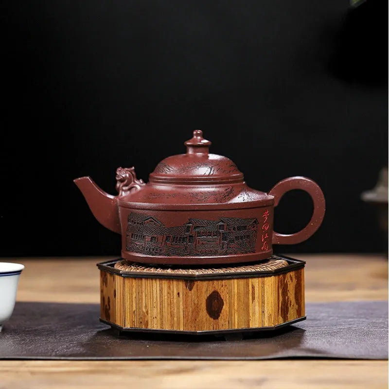 Full Handmade Yixing Zisha Teapot [Feng Wu Jiu Tian] (Lao Zi Ni - 410ml) - YIQIN TEA HOUSE | yiqinteahouse.com | >300ml, full handmade zisha teapot, new arrival, teapot, teaware