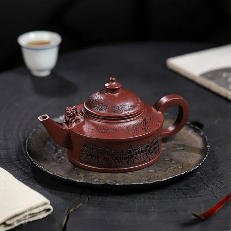 Full Handmade Yixing Zisha Teapot [Feng Wu Jiu Tian] (Lao Zi Ni - 410ml) - YIQIN TEA HOUSE | yiqinteahouse.com | >300ml, full handmade zisha teapot, new arrival, teapot, teaware