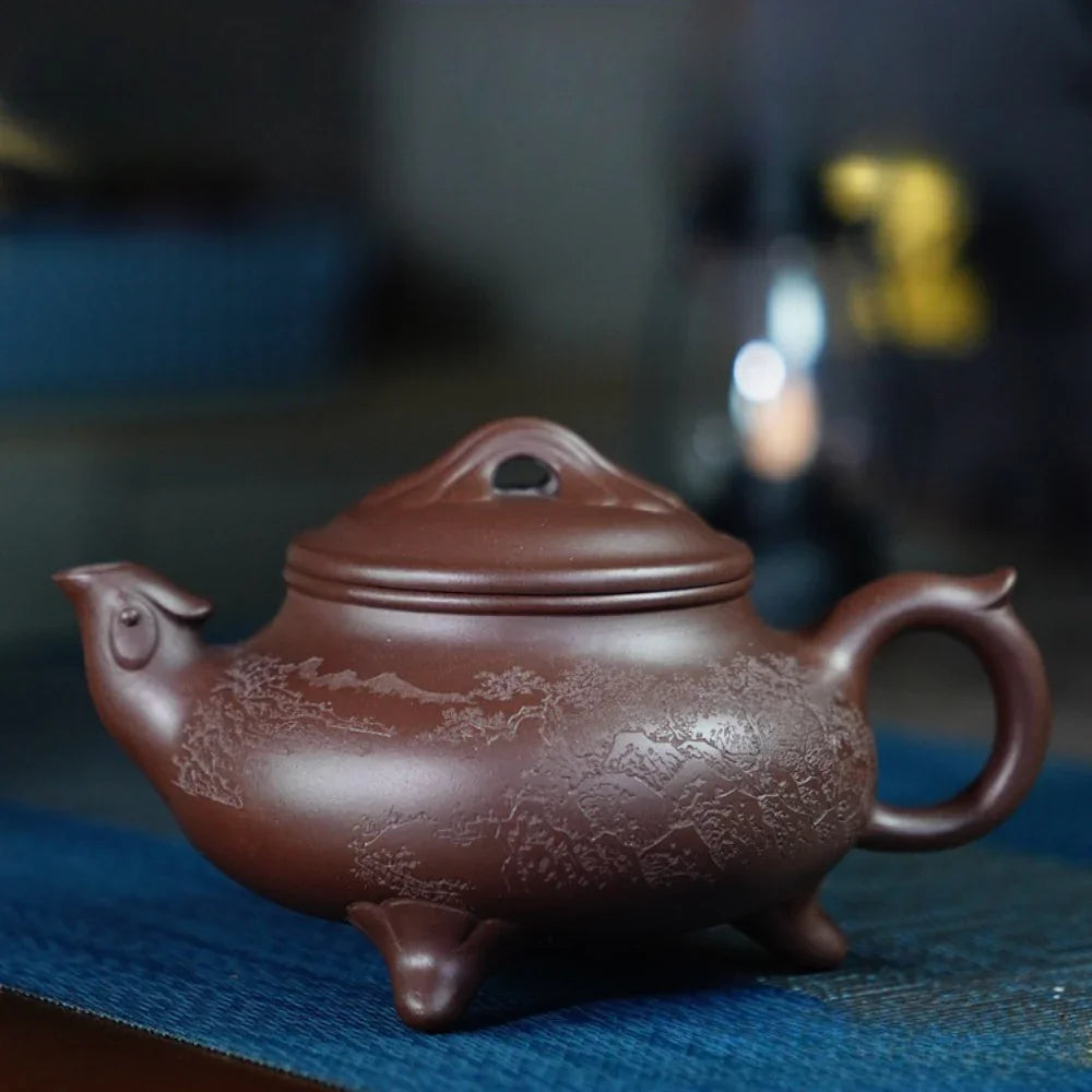 Teko Zisha Yixing Buatan Tangan Sepenuhnya [Feng Wu Jiu Tian Pot] (Zi Ni - 300ml)