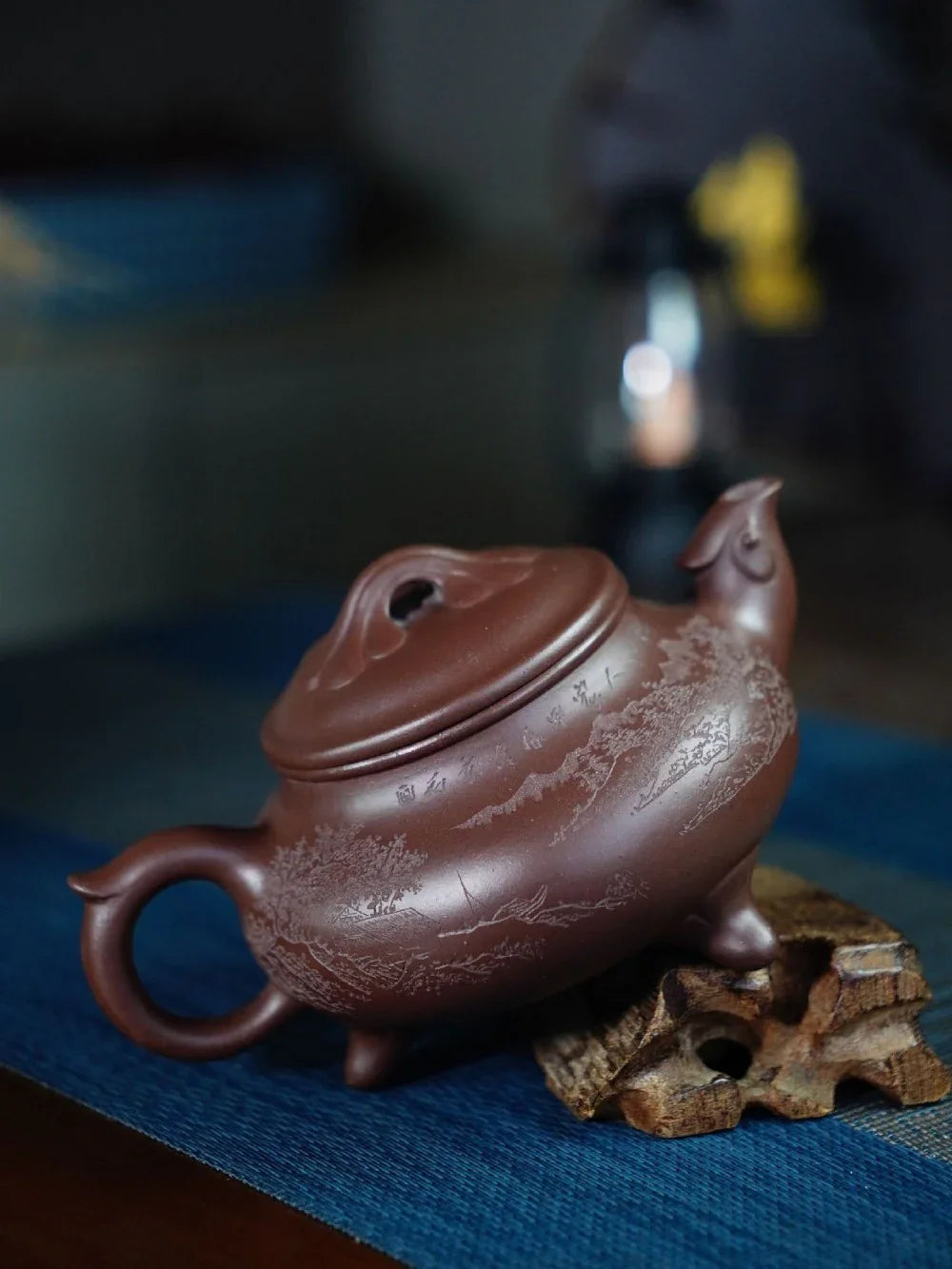 Teko Zisha Yixing Buatan Tangan Sepenuhnya [Feng Wu Jiu Tian Pot] (Zi Ni - 300ml)